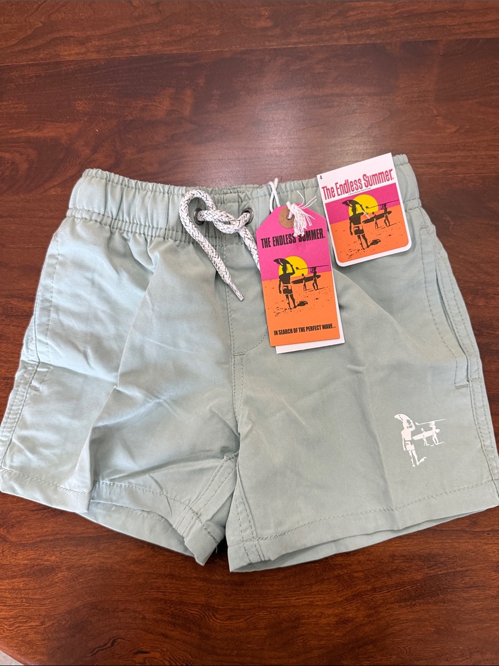 The endless summer boys size 4 little kids solid swim trunks NWT